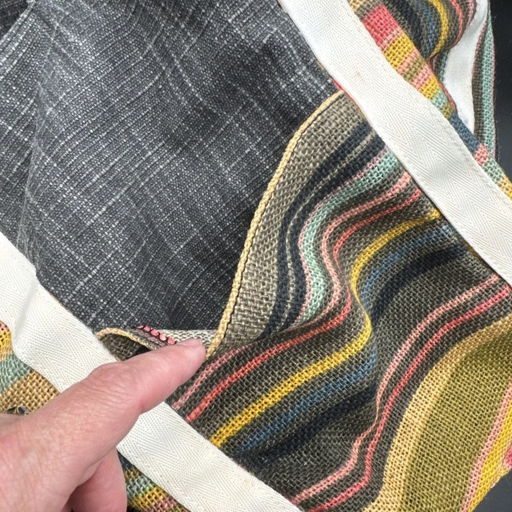 Dakine Multicolor Knit Tote Bag Burlap With Water Bottle Side Holder Beach